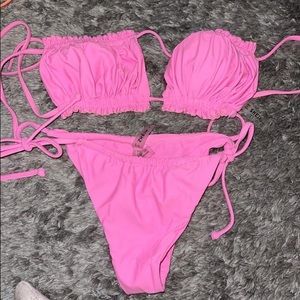 Neon pink bikini